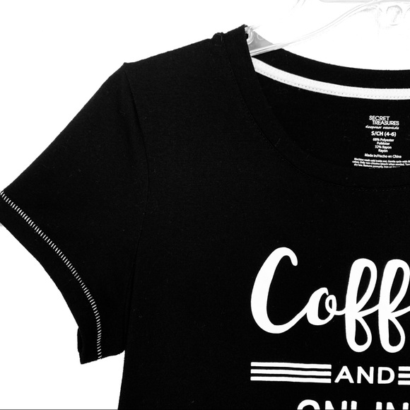 Secret Treasures Coffee & Shopping Sleepwear Top - Picture 3 of 8